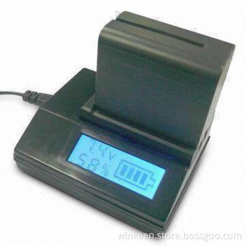 Quick Li-ion Battery Pack Charger Works for High-capacity Li-ion Battery with 2,000mA Output and LCD